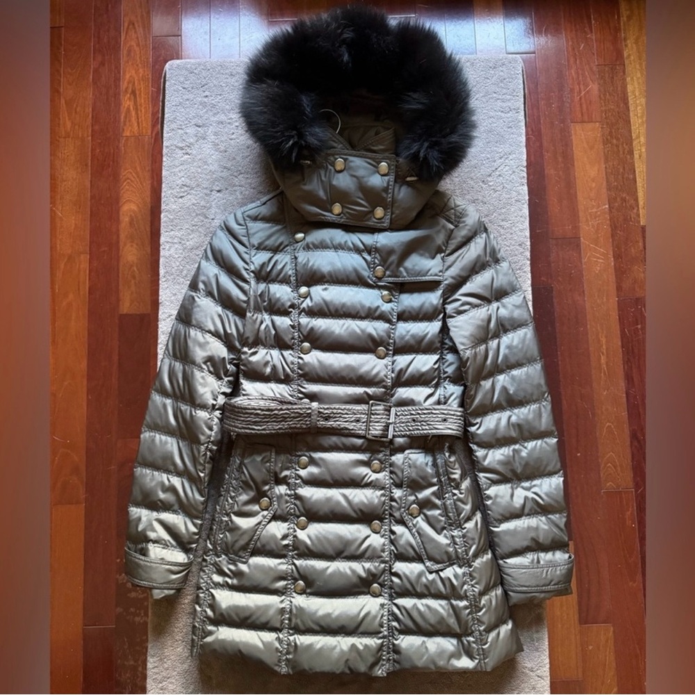 Burberry Brit Valestead Down Coat with Fur Hood - XS